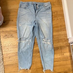 American Eagle Outfitters Light Blue Distressed Skinny Jeans